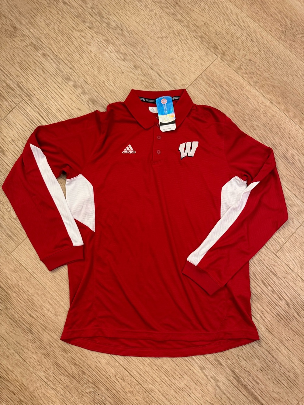 Officially Licensed adidas Wisconsin Badgers Polo Shirt